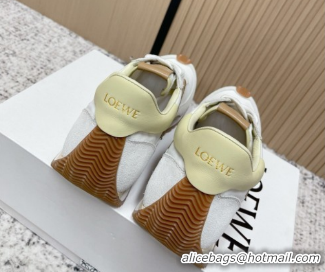 Most Popular Loewe Flow Runner Sneakers in Nylon and Suede White 0226037