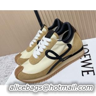 Grade Loewe Flow Runner Sneakers in Nylon and Suede Apricot 2026 0226038