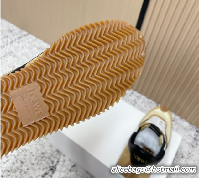 Grade Loewe Flow Runner Sneakers in Nylon and Suede Apricot 2026 0226038