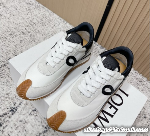 Best Product Loewe Flow Runner Sneakers in Nylon and Suede White/Black 0226040
