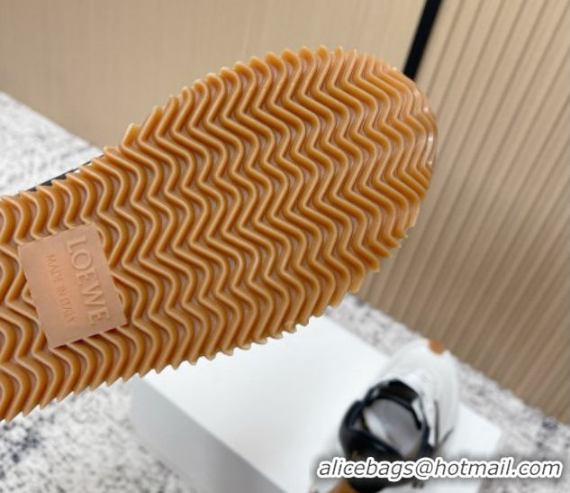 Best Product Loewe Flow Runner Sneakers in Nylon and Suede White/Black 0226040