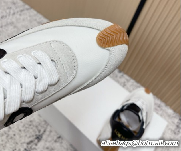 Best Product Loewe Flow Runner Sneakers in Nylon and Suede White/Black 0226040