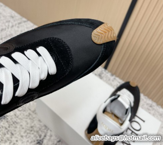 Sophisticated Loewe Flow Runner Sneakers in Nylon and Suede Black 0226041