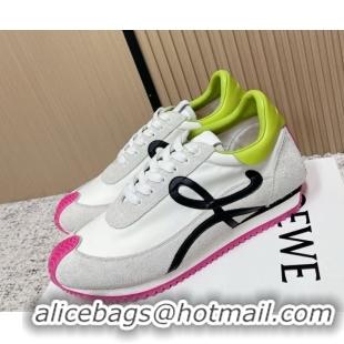 Best Price Loewe Flow Runner Sneakers in Nylon and Suede White 2026 0226043