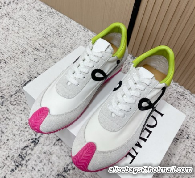 Best Price Loewe Flow Runner Sneakers in Nylon and Suede White 2026 0226043