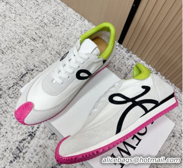 Best Price Loewe Flow Runner Sneakers in Nylon and Suede White 2026 0226043