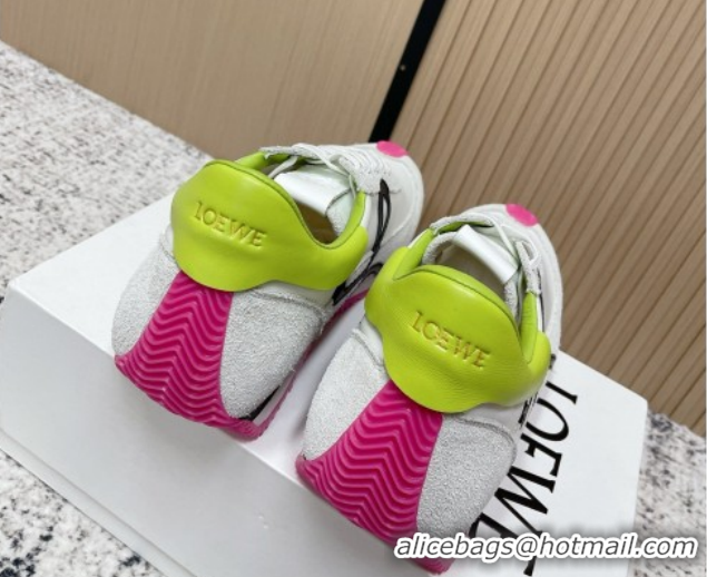 Best Price Loewe Flow Runner Sneakers in Nylon and Suede White 2026 0226043