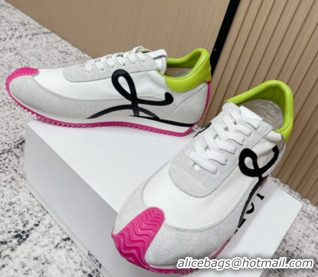 Best Price Loewe Flow Runner Sneakers in Nylon and Suede White 2026 0226043