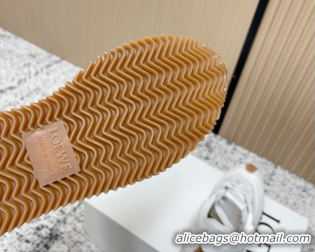 Good Quality Loewe Flow Runner Sneakers in Nylon and Suede White/Grey 0226044