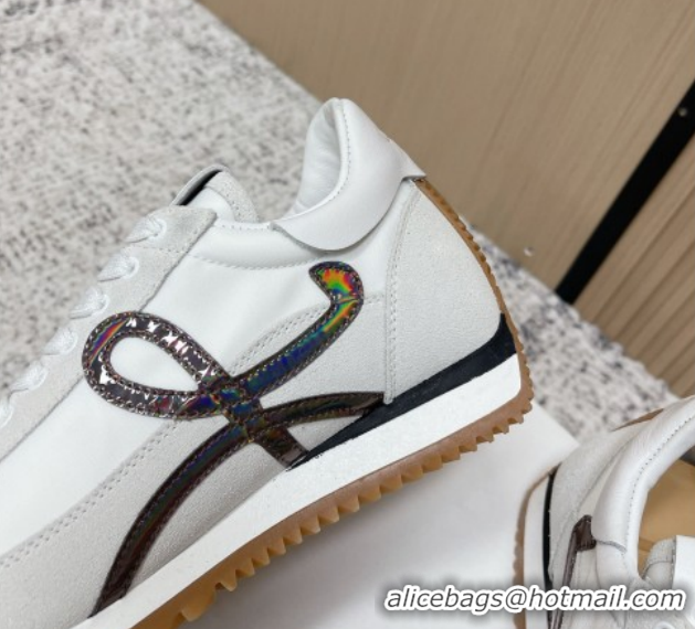 Classic Hot Loewe Flow Runner Sneakers in Nylon and Suede White/Multicolor 2026 0226046