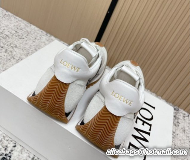 Classic Hot Loewe Flow Runner Sneakers in Nylon and Suede White/Multicolor 2026 0226046