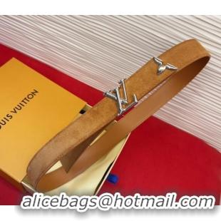 Buy Discount Louis Vuitton Pretty LV Belt 3cm in Suede and Leather M8232 Beige/Silver 2026