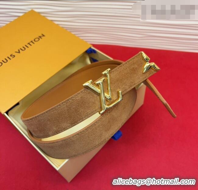 Market Sells Louis Vuitton Pretty LV Belt 3cm in Suede and Leather M8232 Beige/Gold 2026