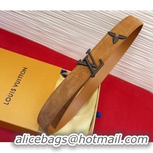 Top Design Louis Vuitton Pretty LV Belt 3cm in Suede and Leather M8232 Beige/Black 2026