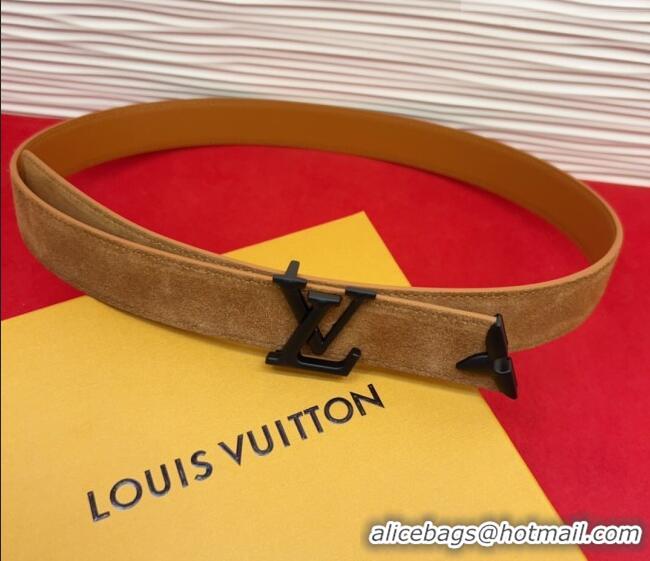 Top Design Louis Vuitton Pretty LV Belt 3cm in Suede and Leather M8232 Beige/Black 2026