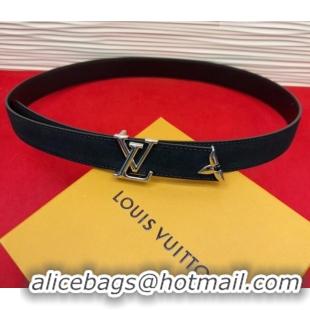 Best Product Louis Vuitton Pretty LV Belt 3cm in Suede and Leather M8232 Black/Silver 2026