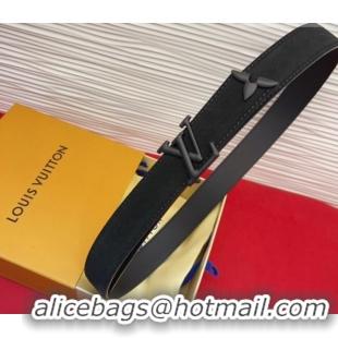 Good Quality Louis Vuitton Pretty LV Belt 3cm in Suede and Leather M8232 All Black 2026