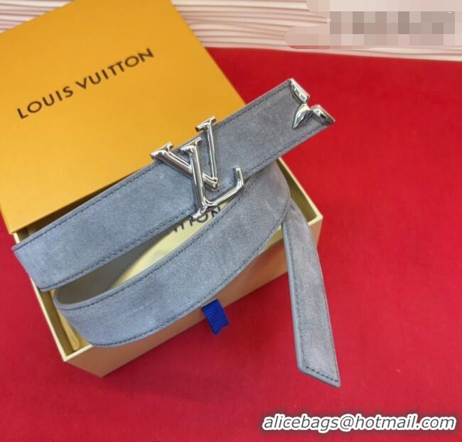 Buy Fashionable Louis Vuitton Pretty LV Belt 3cm in Suede and Leather M8232 Grey/Silver 2026