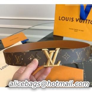 Market Sells Louis Vuitton Monogram Canvas and Leather Belt 4cm with LV Buckle LV031601 Brown 2026