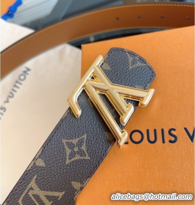 Market Sells Louis Vuitton Monogram Canvas and Leather Belt 4cm with LV Buckle LV031601 Brown 2026