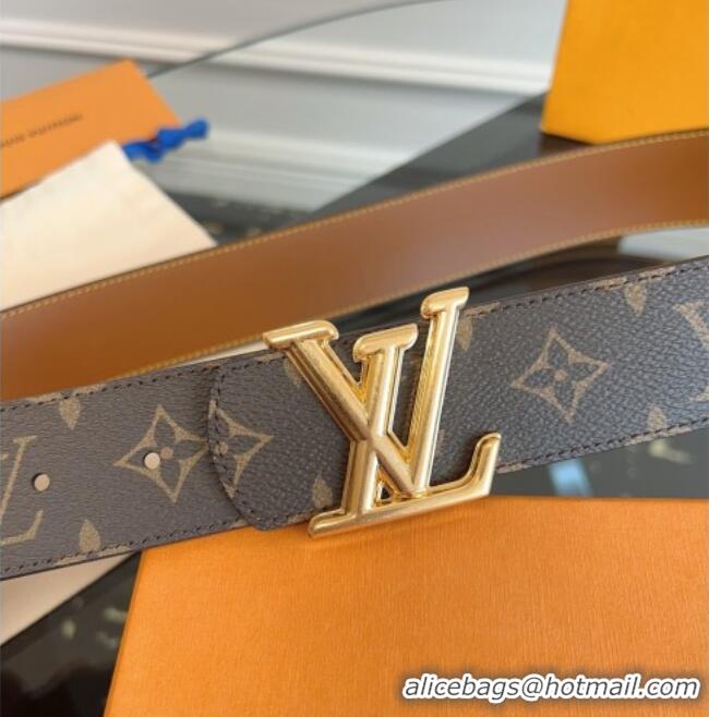 Market Sells Louis Vuitton Monogram Canvas and Leather Belt 4cm with LV Buckle LV031601 Brown 2026