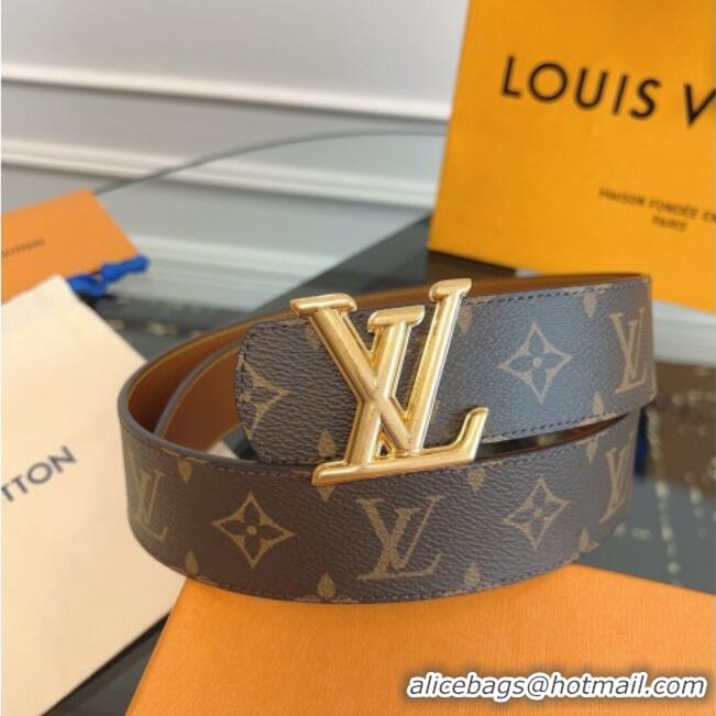 Market Sells Louis Vuitton Monogram Canvas and Leather Belt 4cm with LV Buckle LV031601 Brown 2026