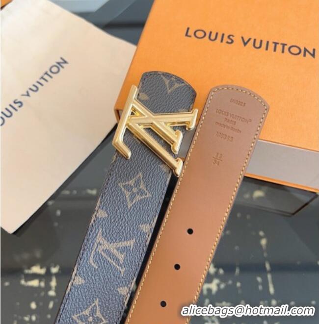 Market Sells Louis Vuitton Monogram Canvas and Leather Belt 4cm with LV Buckle LV031601 Brown 2026