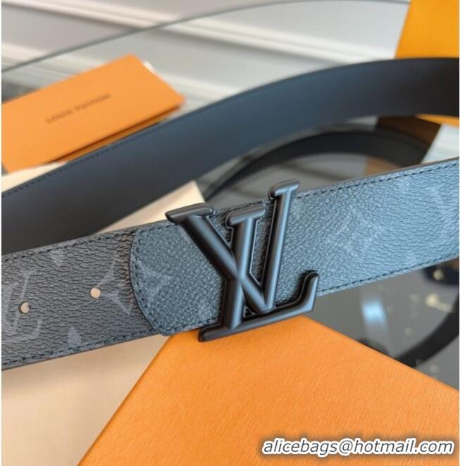 Top Quality Louis Vuitton Monogram Canvas and Leather Belt 4cm with LV Buckle LV031601 All Black 2026