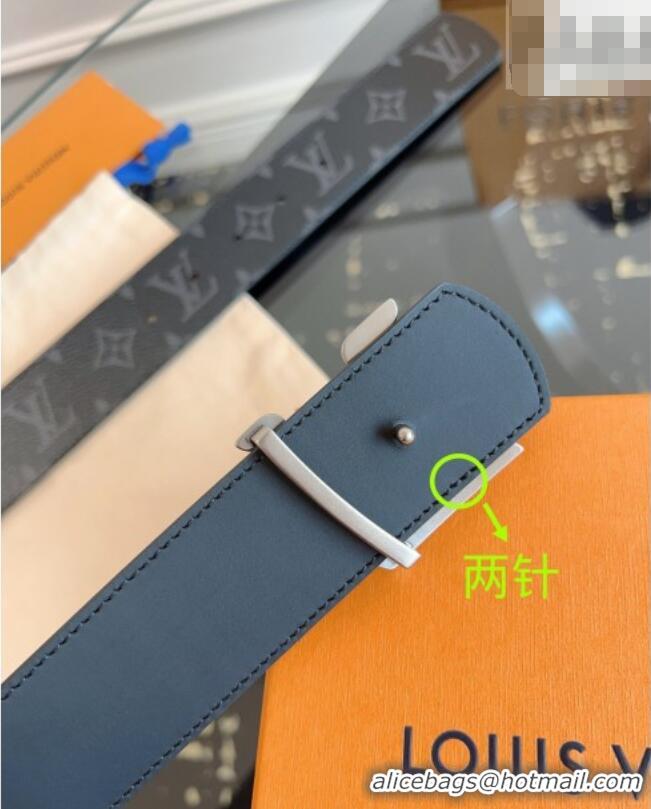 Top Quality Louis Vuitton Monogram Canvas and Leather Belt 4cm with LV Buckle LV031601 All Black 2026