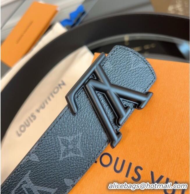 Top Quality Louis Vuitton Monogram Canvas and Leather Belt 4cm with LV Buckle LV031601 All Black 2026