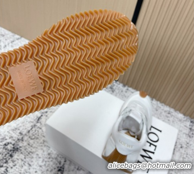 Good Quality Loewe Flow Runner Sneakers in Nylon and Suede White/Grey 0226050