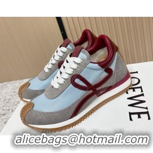 Popular Style Loewe Flow Runner Sneakers in Nylon and Suede Blue/Grey 0226055