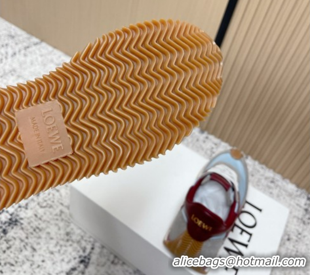 Popular Style Loewe Flow Runner Sneakers in Nylon and Suede Blue/Grey 0226055