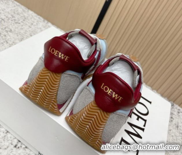 Popular Style Loewe Flow Runner Sneakers in Nylon and Suede Blue/Grey 0226055