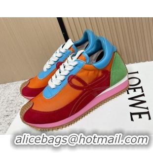 Luxurious Loewe Flow Runner Sneakers in Nylon and Suede Multicolor 0226056