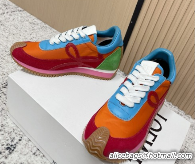 Luxurious Loewe Flow Runner Sneakers in Nylon and Suede Multicolor 0226056