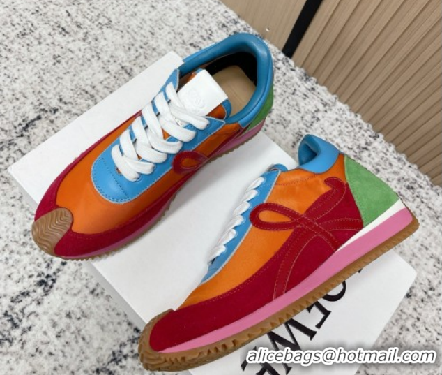 Luxurious Loewe Flow Runner Sneakers in Nylon and Suede Multicolor 0226056