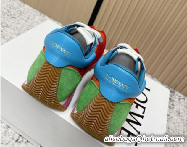Luxurious Loewe Flow Runner Sneakers in Nylon and Suede Multicolor 0226056
