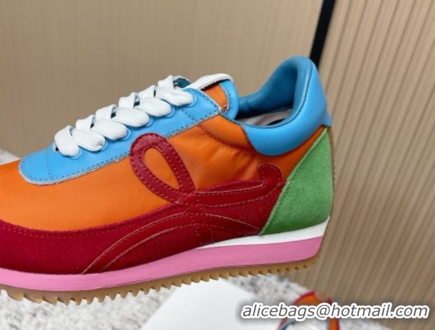 Luxurious Loewe Flow Runner Sneakers in Nylon and Suede Multicolor 0226056