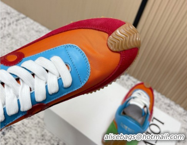 Luxurious Loewe Flow Runner Sneakers in Nylon and Suede Multicolor 0226056