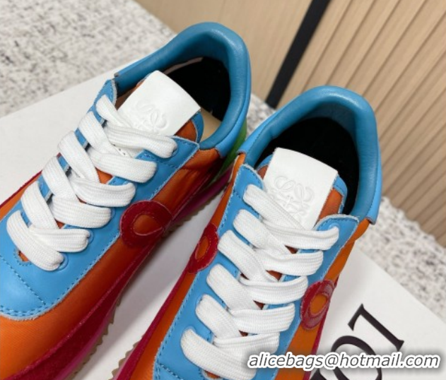 Luxurious Loewe Flow Runner Sneakers in Nylon and Suede Multicolor 0226056