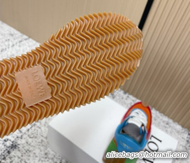 Luxurious Loewe Flow Runner Sneakers in Nylon and Suede Multicolor 0226056