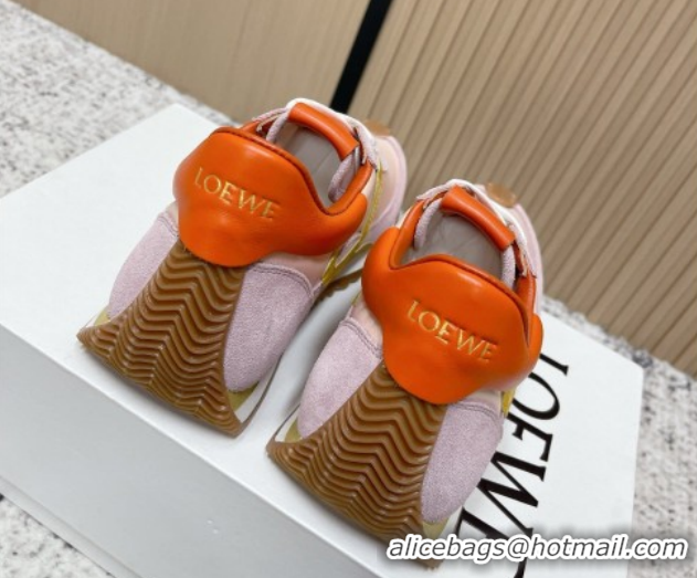 Best Product Loewe Flow Runner Sneakers in Nylon and Suede Pink/Purple 0226057