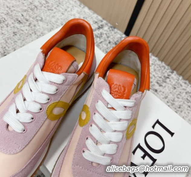 Best Product Loewe Flow Runner Sneakers in Nylon and Suede Pink/Purple 0226057