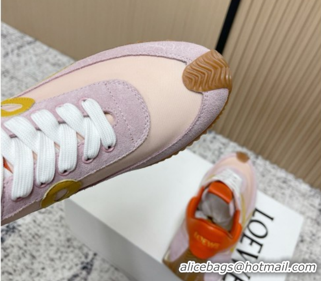 Best Product Loewe Flow Runner Sneakers in Nylon and Suede Pink/Purple 0226057