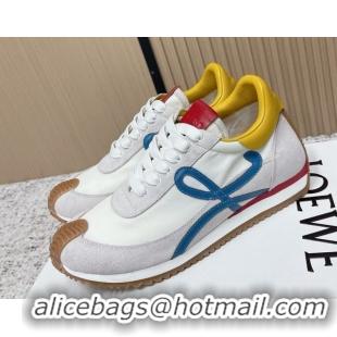 Low Cost Loewe Flow Runner Sneakers in Nylon and Suede White 0226064