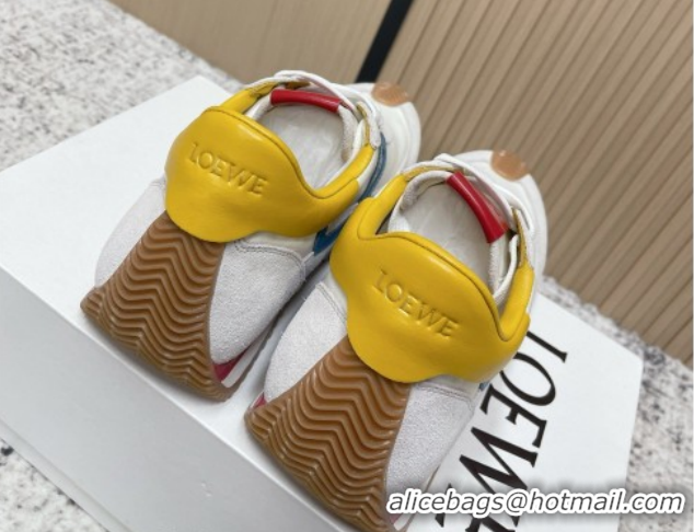 Low Cost Loewe Flow Runner Sneakers in Nylon and Suede White 0226064