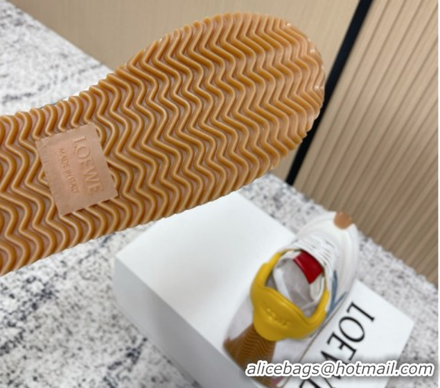 Low Cost Loewe Flow Runner Sneakers in Nylon and Suede White 0226064