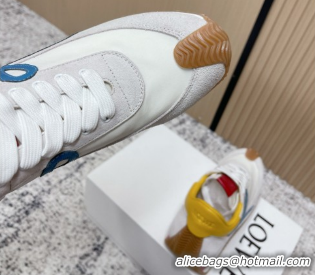 Low Cost Loewe Flow Runner Sneakers in Nylon and Suede White 0226064