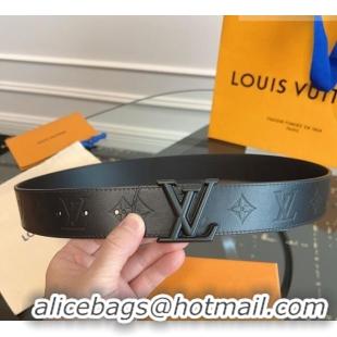 Inexpensive Louis Vuitton Maxi Monogram Leather Belt 4cm with LV Buckle LV031601 All Black 2026